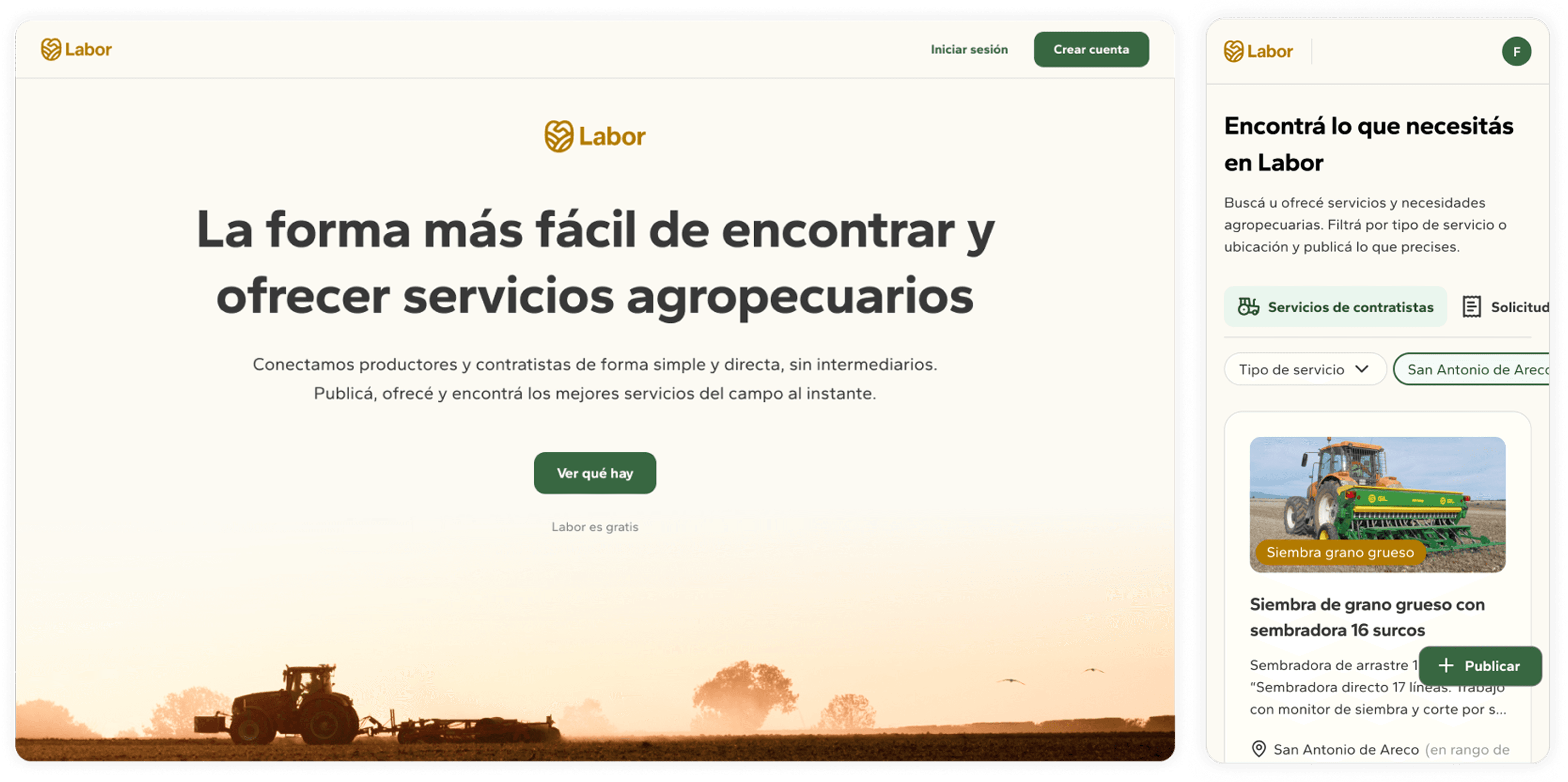 Labor – agricultural services marketplace